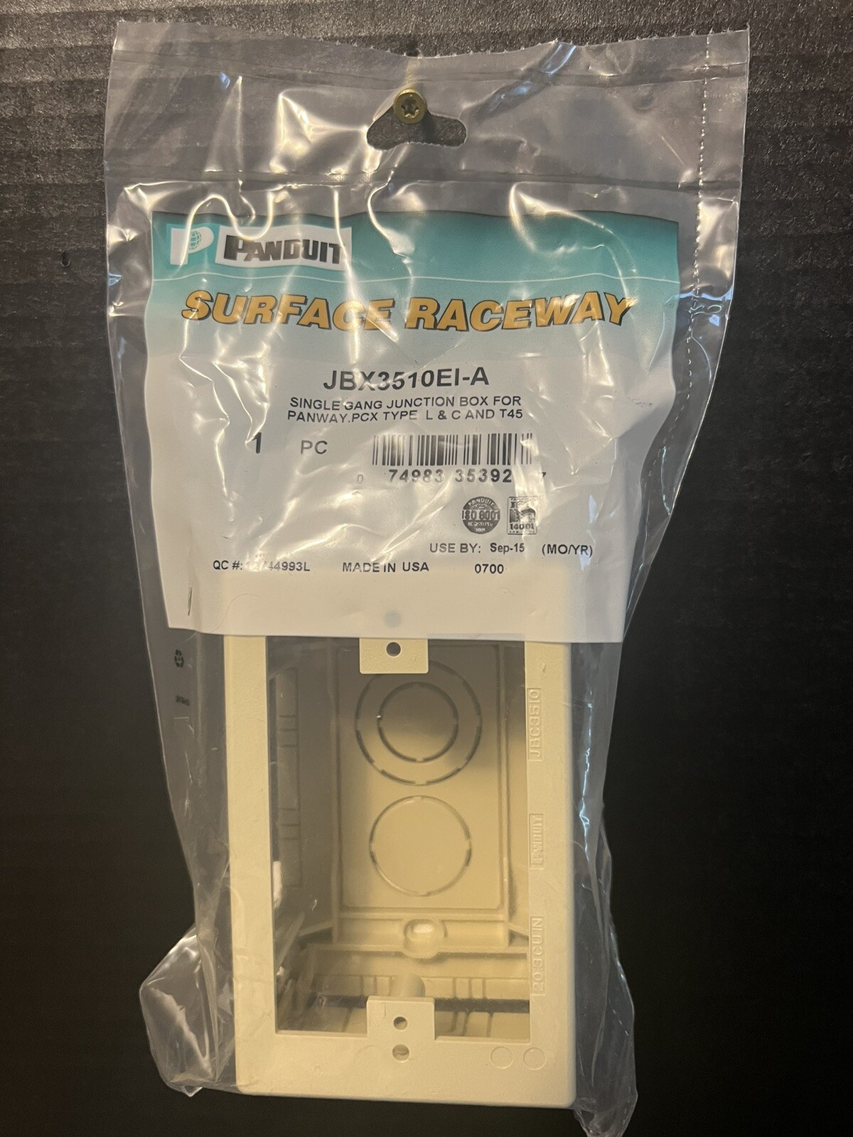Panduit JBX3510EI-A Single Gang Junction Box Surface Raceway Lot Of 3