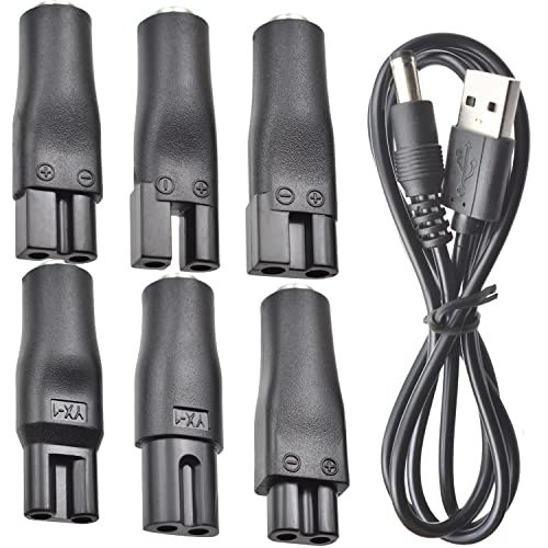 Versatile 7 PCS 5V USB Charger for Trimmers & Beauty Devices - Compact & Durable