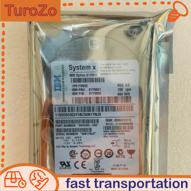 NEW IBM 81Y9650 81Y9651 81Y3805 900GB 10K 6G SFF SAS 2.5" HOT SWAP HARD DRIVEA