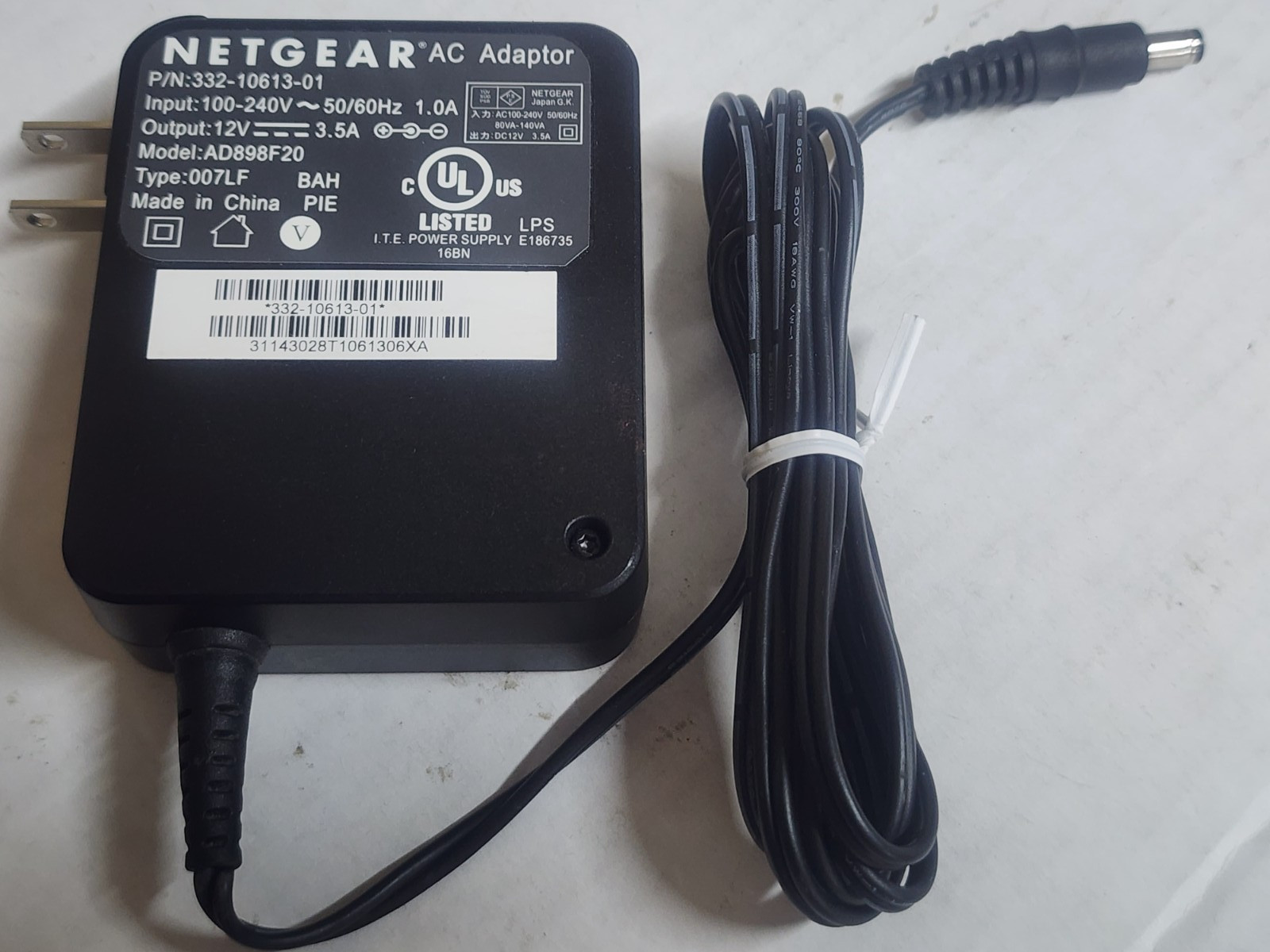 GENUINE NETGEAR AD898F20  332-10613-01 ADAPTER 12V 3.5A ROUTER MODEM A3.3
