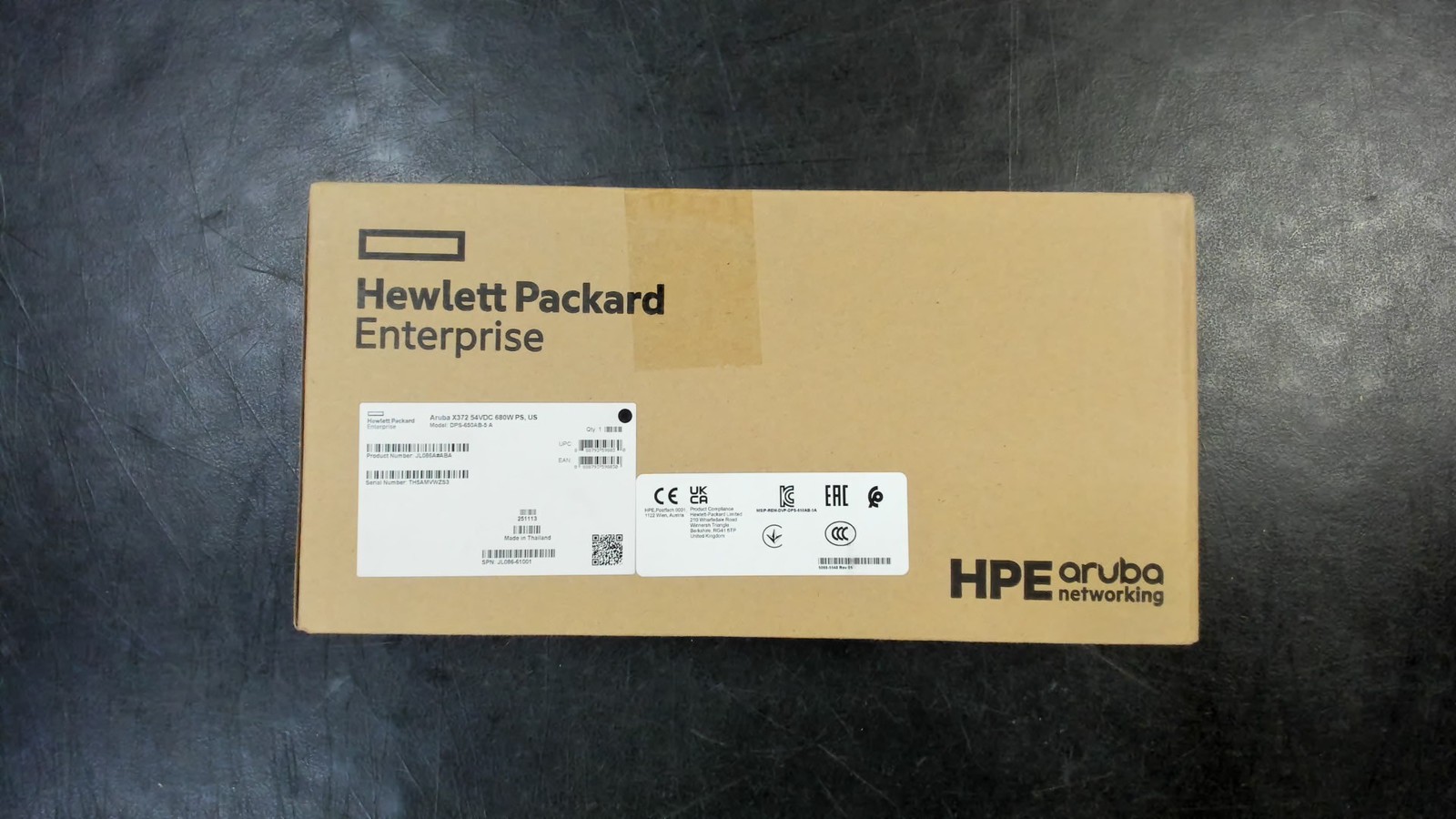 HP Aruba JL086A X372 54VDC 680W Power Supply Factory Sealed model DPS-650AB-5-A