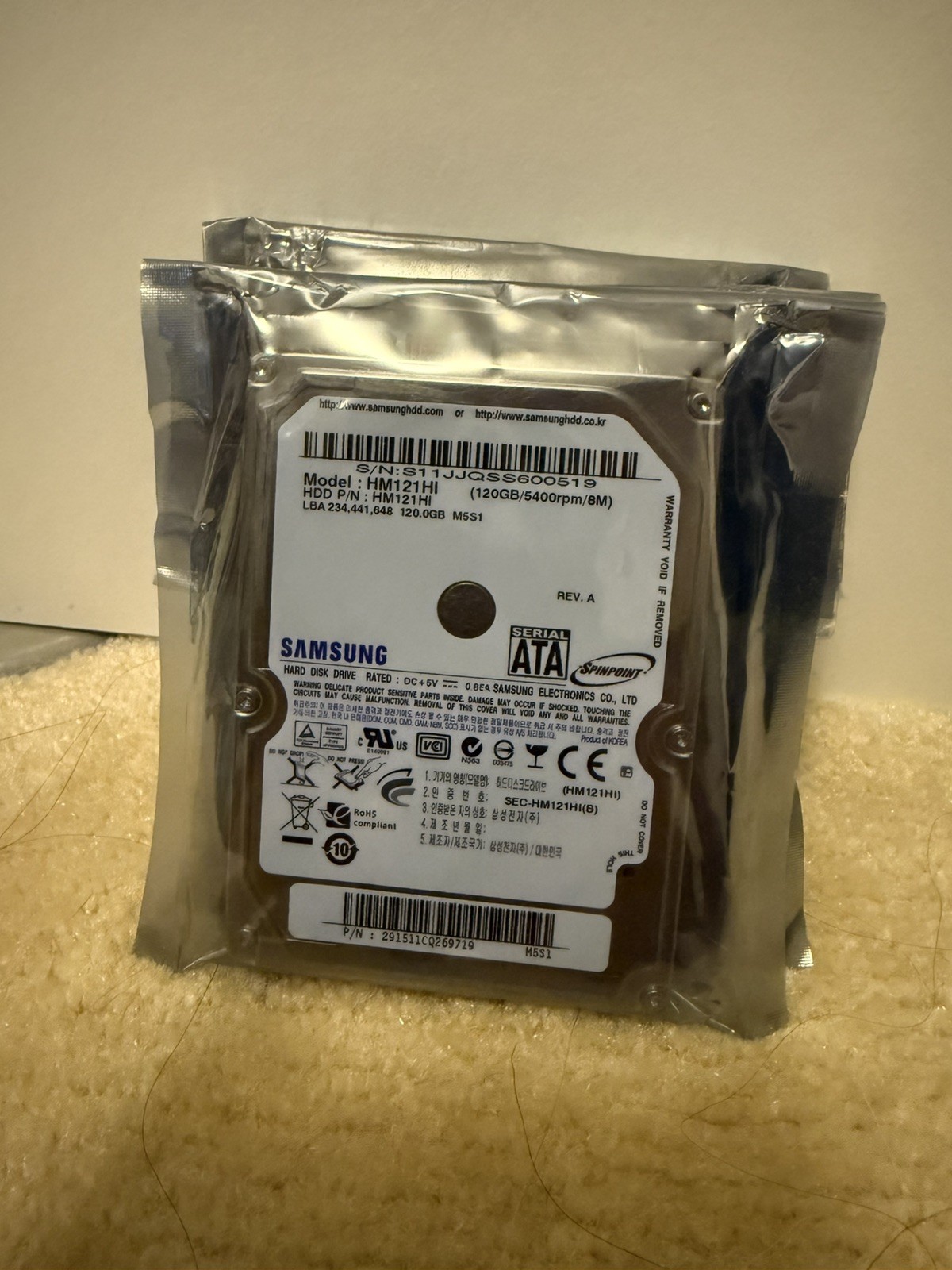 Samsung Spinpoint M5S HM121HI 120GB Internal 5400RPM 2.5" (HM121HI) HDD NEW