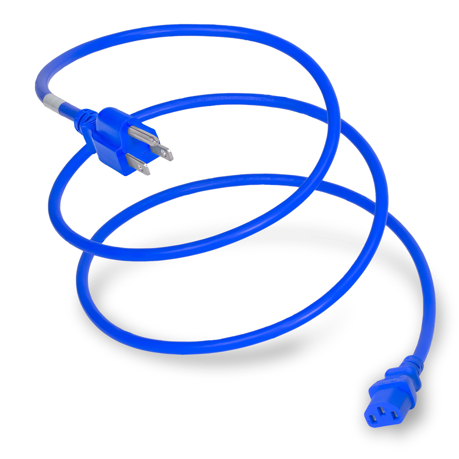 Nema 5-15P to C13 15A 125V 14/3 SJT Power Cord - Blue - 10ft
