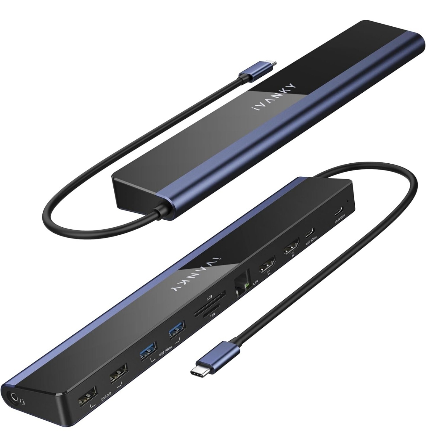iVANKY Laptop Docking Station Dual Monitor 4K@60Hz, 12-in-1 USB C Dock