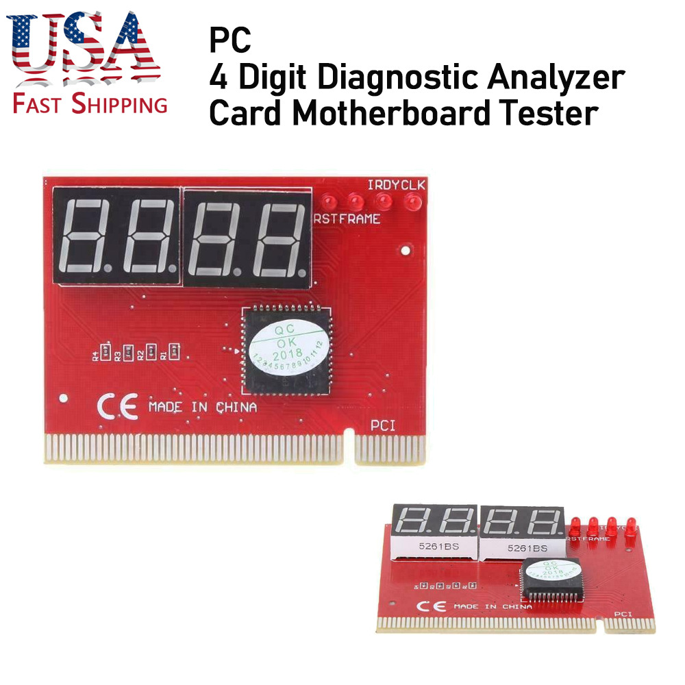 4-Digit PC Mainboard Motherboard Diagnostic Analyzer Tester Computer PCI Card