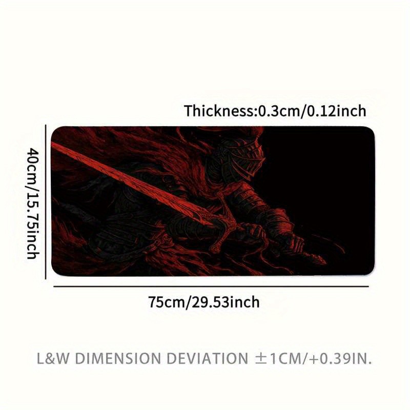 1pc Ashen One Mouse Pad, Large XXL Extended Gaming Mat, Non-Slip Stitched Edge