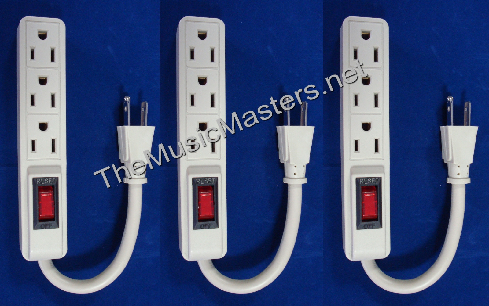 3X Mini Add-on DJ Band 3 Outlet AC POWER STRIP w/ Lighted On/Off Switch 5" Cord