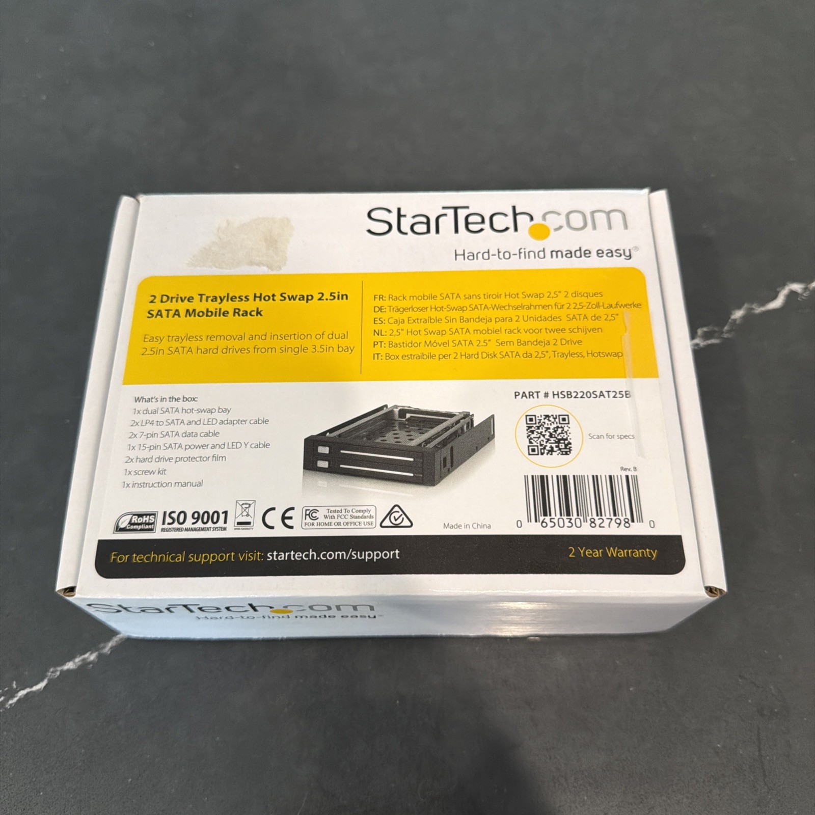 StarTech 2 Drive Trayless Hot Swap 2.5'' SATA Mobile Rack HSB220SAT25B