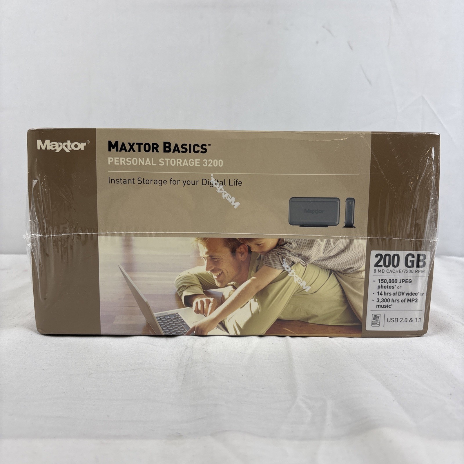 Maxtor Basics Personal Storage 3200 200 GB USB 2.0 & 1.1 NEW In Box SEALED