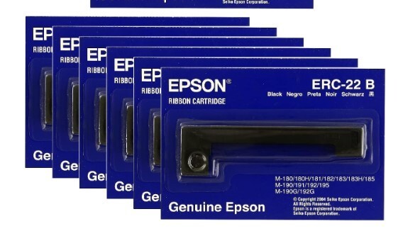 Original Epson ERC-22B ERC-09B Black Ribbon Cartridge M-180 M-181 M-183 M-185
