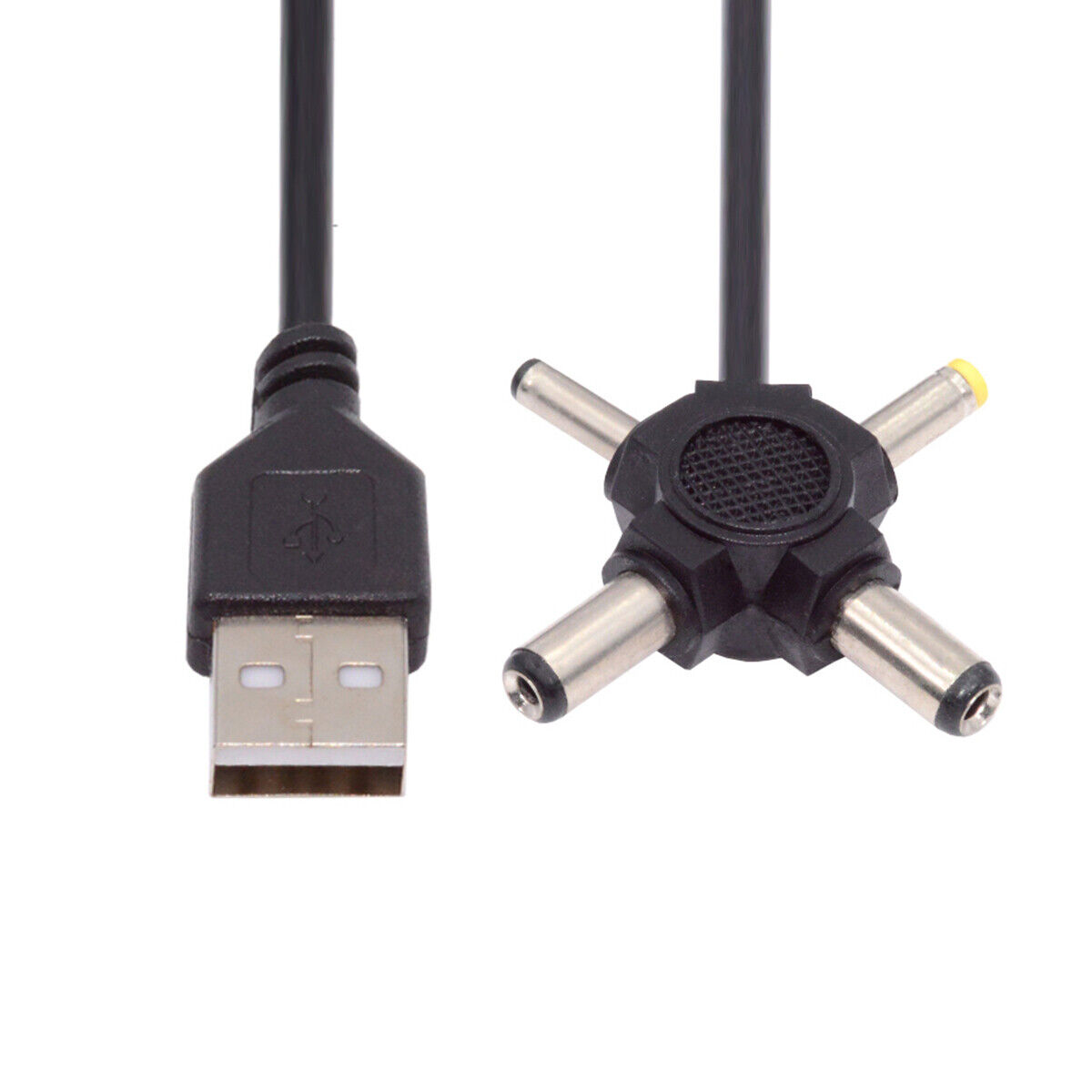 NFHK USB 2.0 Type-A Male to 4-in-1 DC 5V 5.5x2.1mm 4.0x1.7mm Mono 3.5mm 2.5mm