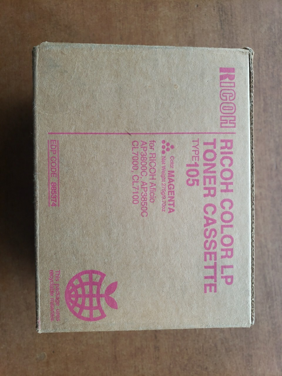 Ricoh 885374 Type 105 Magenta Toner Cartridge Genuine OEM Original