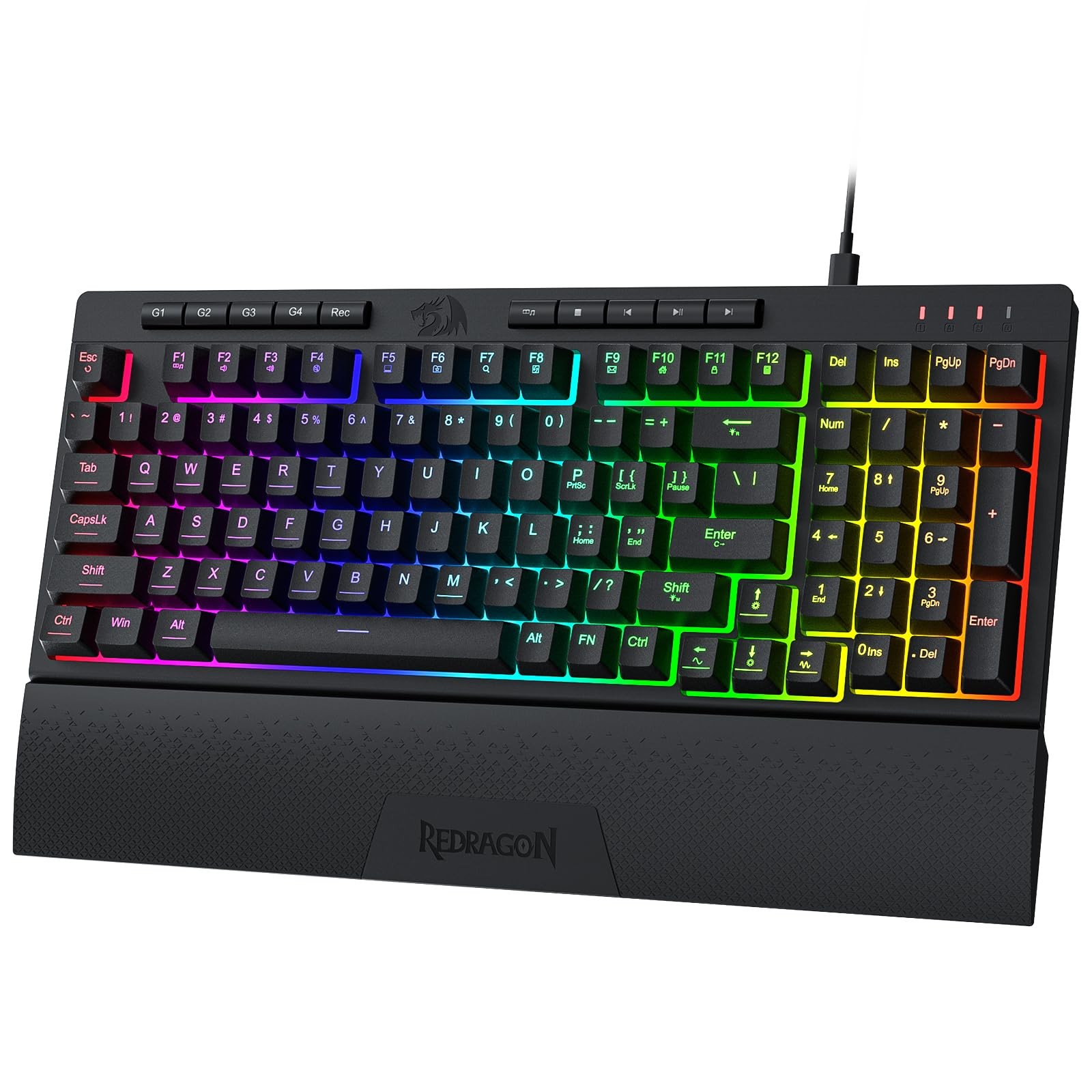 K515 Shiva Wired RGB Membrane Gaming Keyboard, 98 Keys Mechanical-Feel Keyboa...