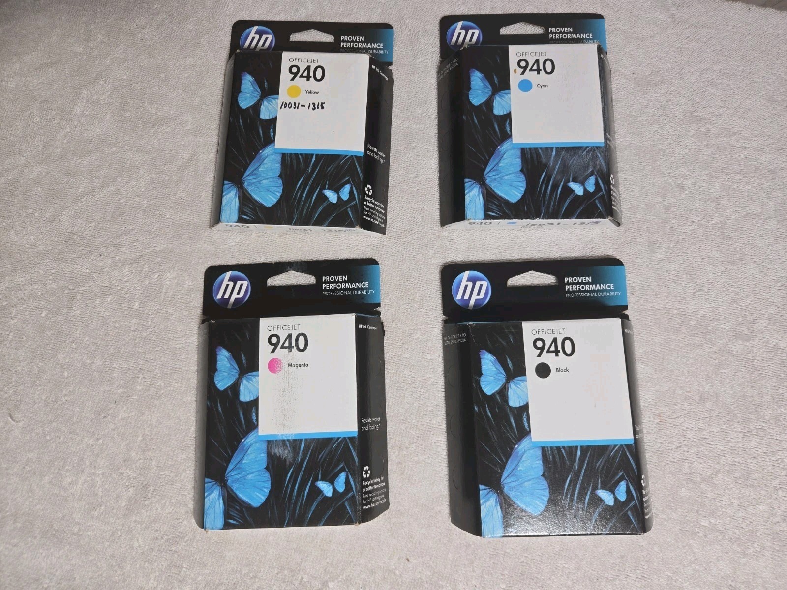 Genuine HP 940 Set 4 Ink Cartridges Yellow Black Magenta Cyan NEW SEALED 2015