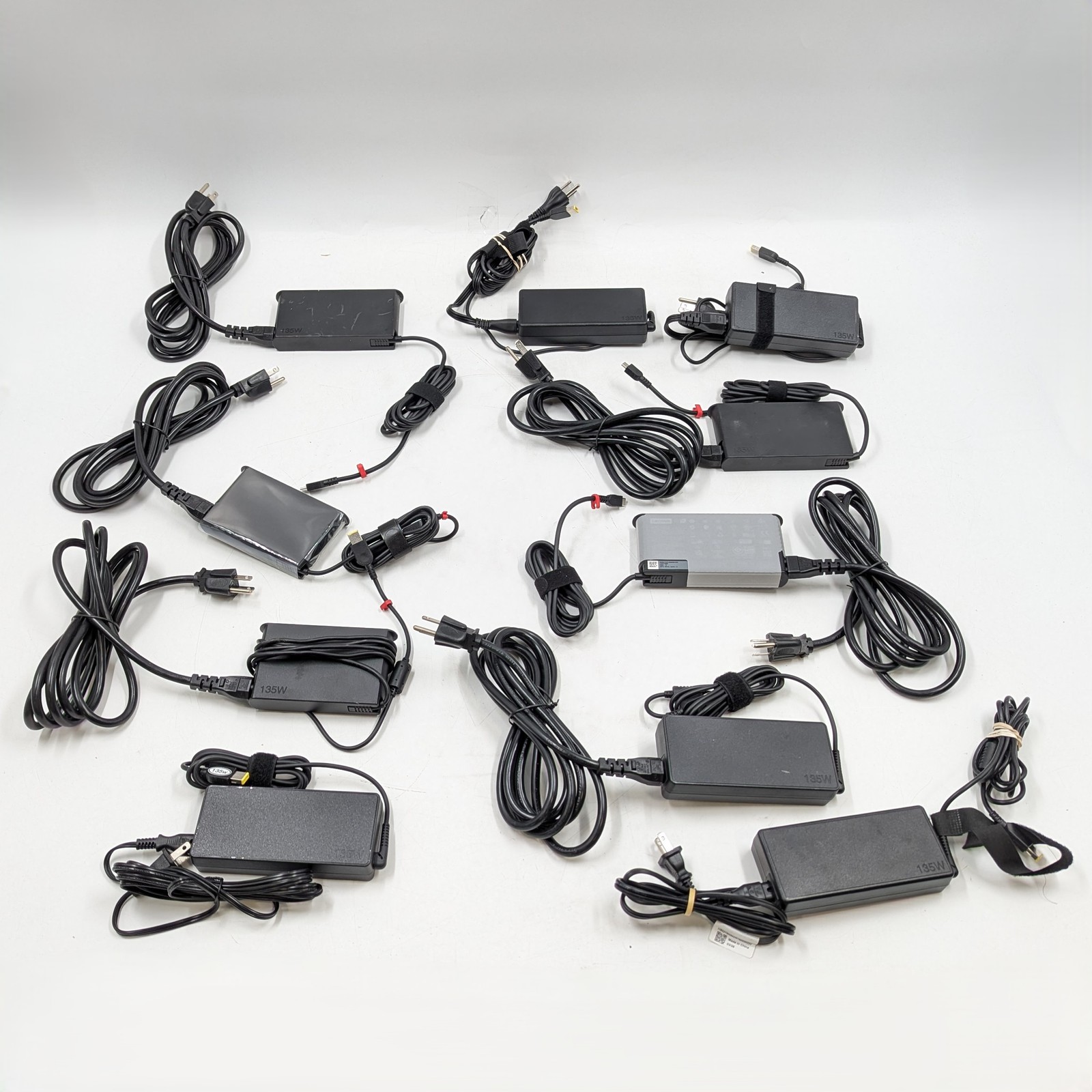 Lenovo 135W AC Adapter Laptop Charger w/ USB-C & Plug Connectors | Lot of 10