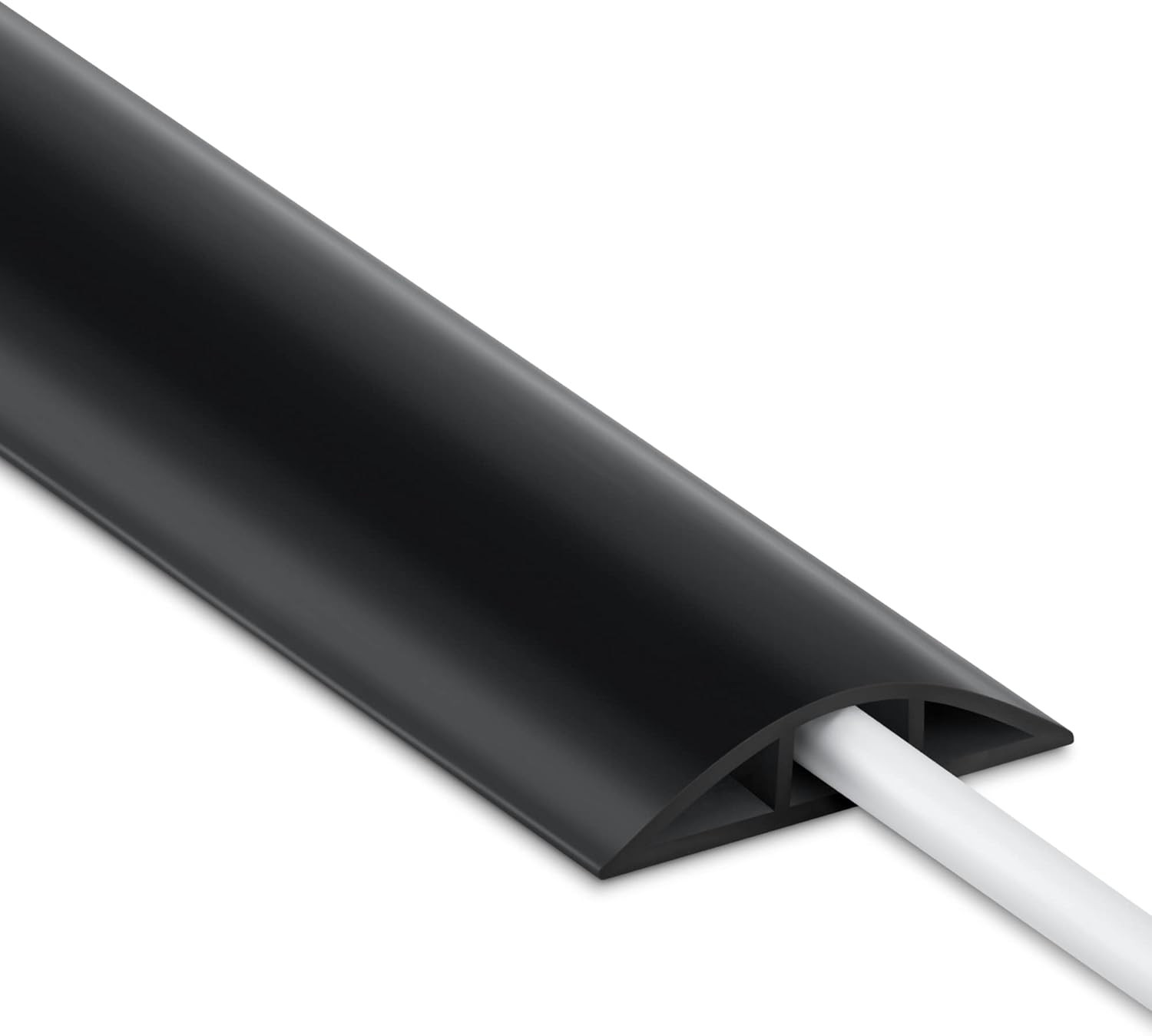 4FT Cord Cover Floor, Black Cord Hider Floor, Extension Cable Cover Power Cord P