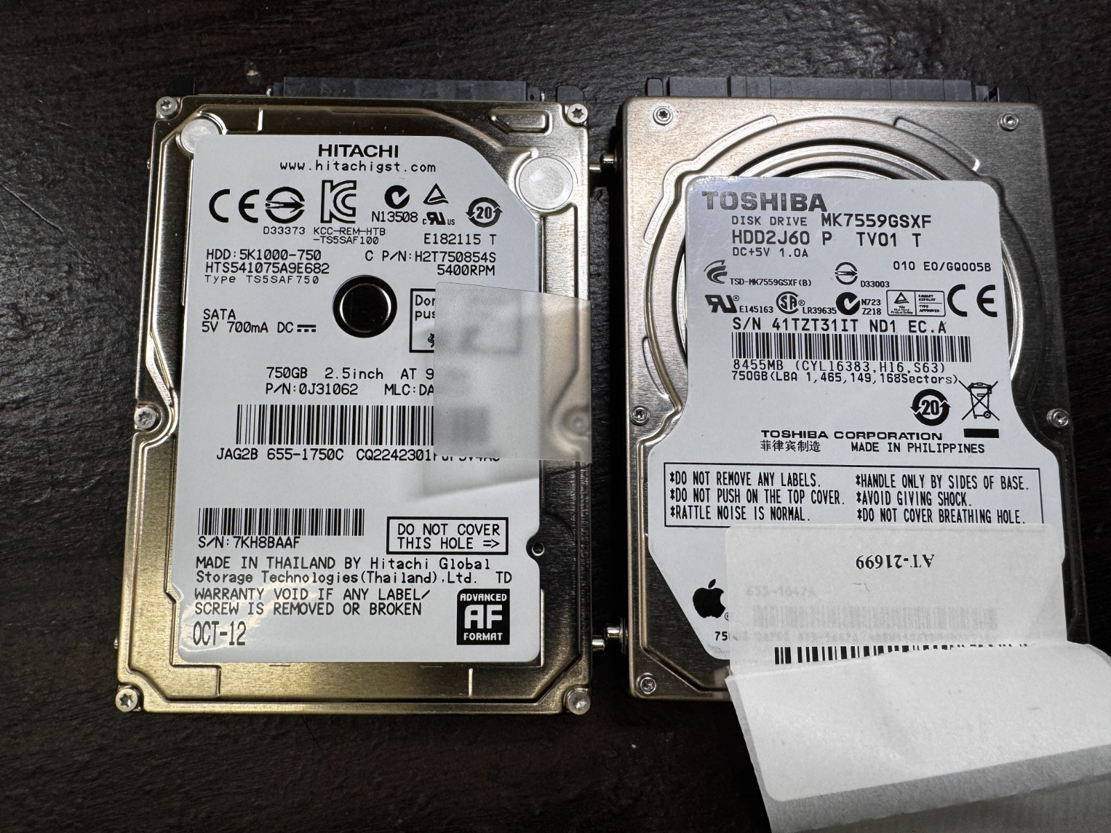 750GB SATA 2.5" Hard Disk Drive HDD MIXED BRAND - APPLE WINDOWS LAPTOP