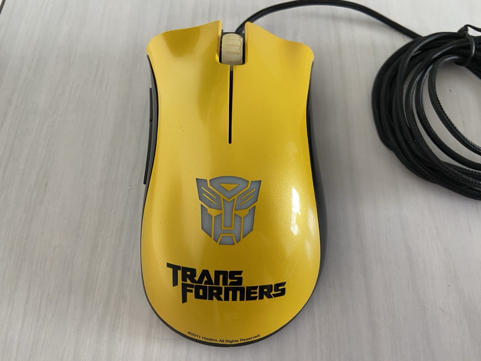 Razer DeathAdder Transformers Bumblebee Gaming Mouse Wired Yellow Autobot Tested