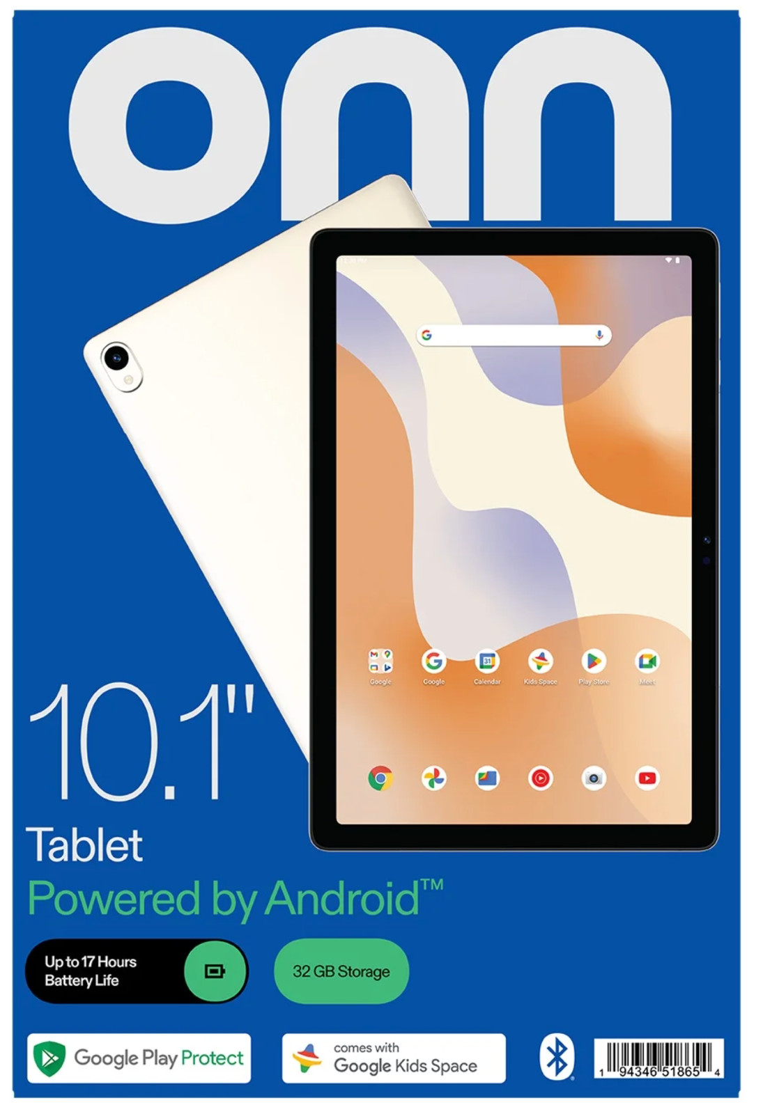 onn. 10.1" Surf Tablet 32GB 3GB RAM [2024 Model] Android 14 - Vanilla - New