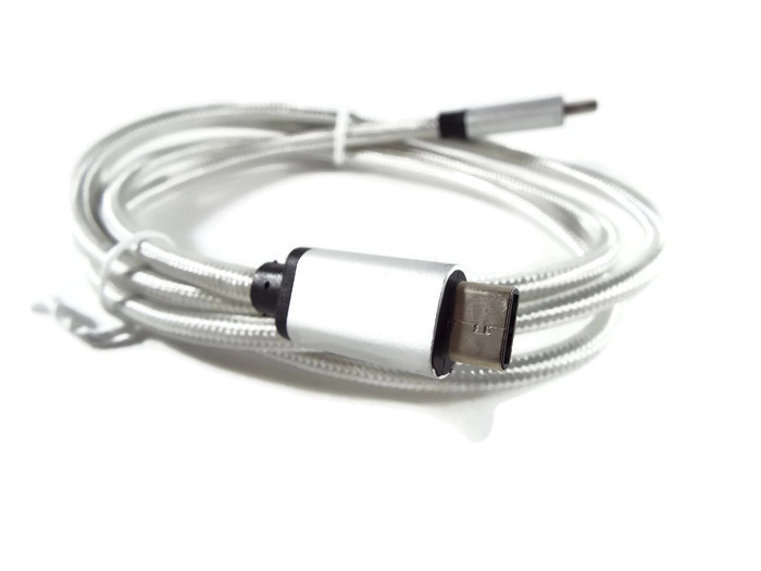 USB C to USB C Braided Silver Premium Charging and Data Cable USA SELLER