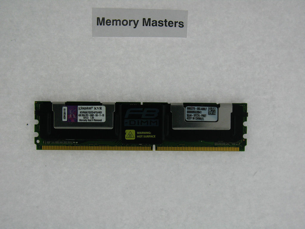 KVR667D2D4F5/4GI 4GB 240-Pin DDR2 FB-DIMM ECC Fully Buffered DDR2 667 2RX4