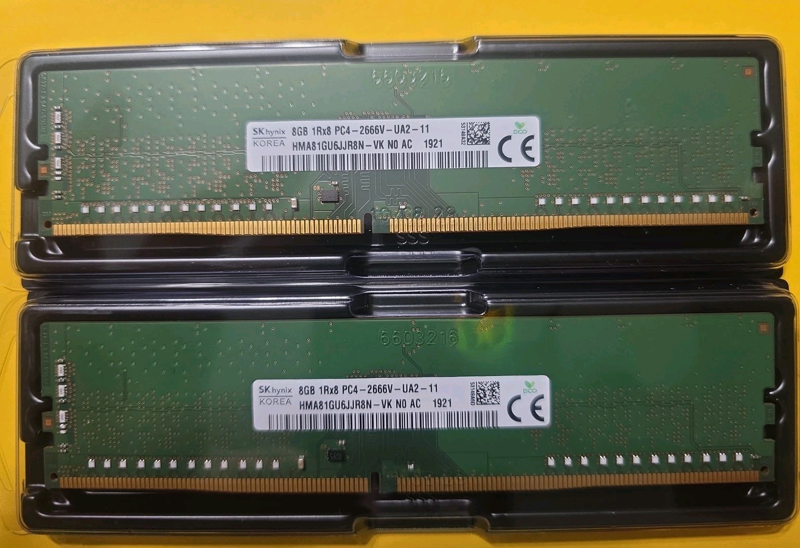 SK hynix 16GB (2×8GB) PC4 ‑ 2666V Desktop RAM – HMA81GU6DJR8N‑VK – Matching Pair