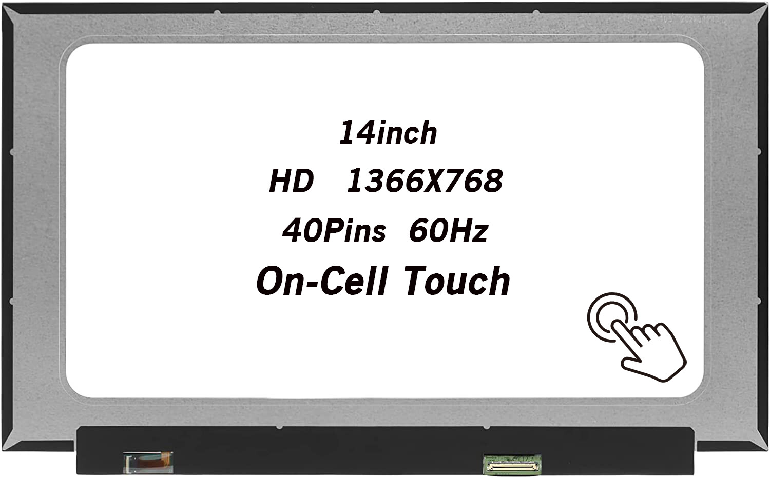 New 14in for B140XTK02.2 LED LCD Touch Screen Display Panel HD 1366×768 40Pins