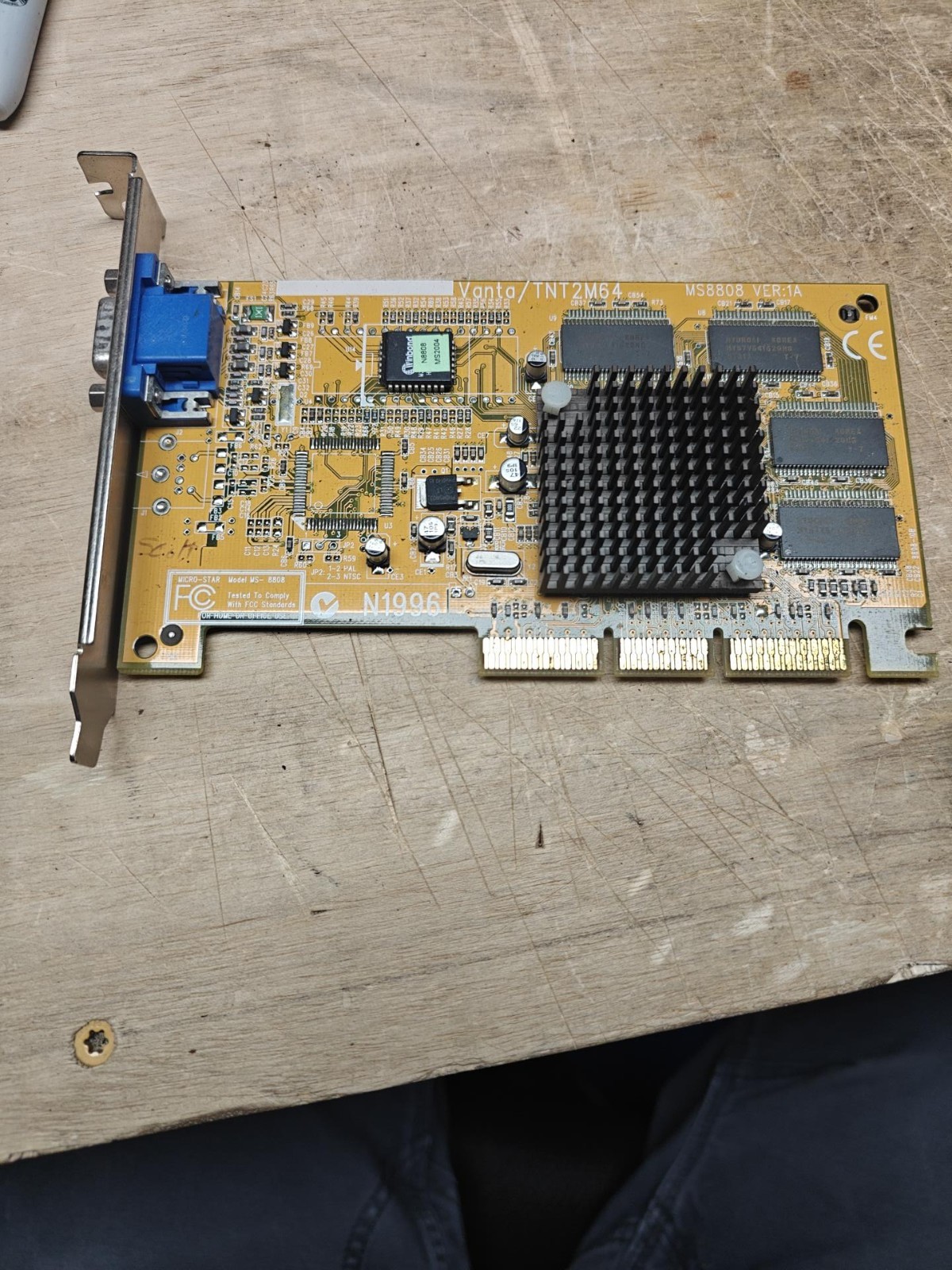 MSI MS-8808 NVIDIA RIVA TNT2 M64 Vanta AGP 4X VGA Graphics Card Untested