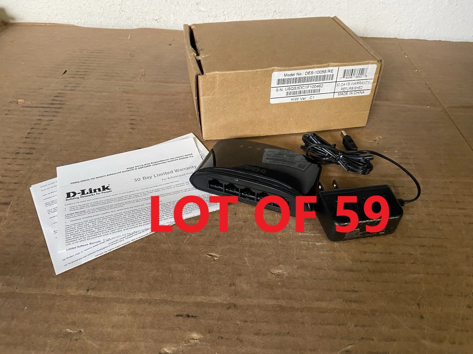 Lot Of 59 Genuine D-Link DES DES-1005E/RE 5-Ports External Ethernet Switch