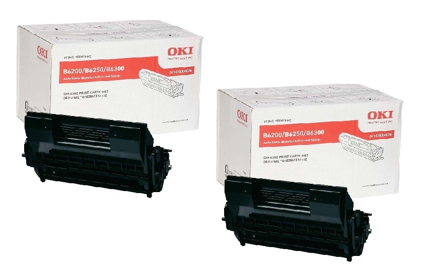 2x Genuine Toner Cartridge OKI Page B6200 B6300 B6300n / 09004078 11K Cartridge