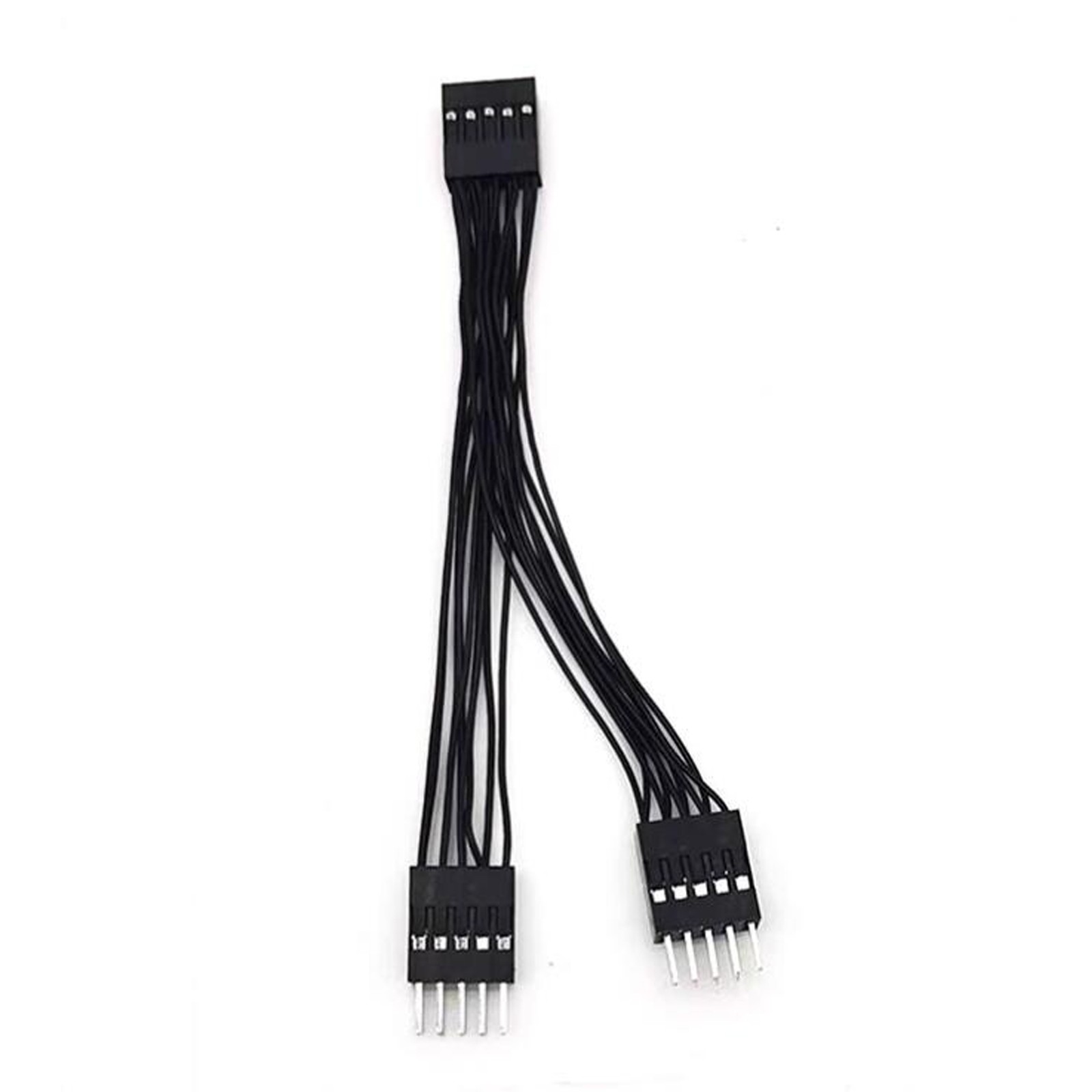 10cm Y-shape Main Board USB Expansion Cable USB2.0 9 Pin 1 in 2 Full Black Cable