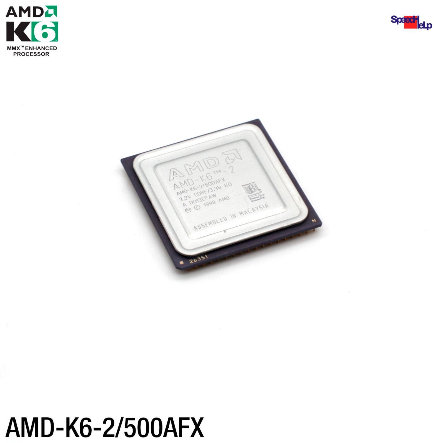 Cpu Amd K6-2 /500afx 500mhz 2.2v Core 3.3v Io Processor Socket 7 Retro