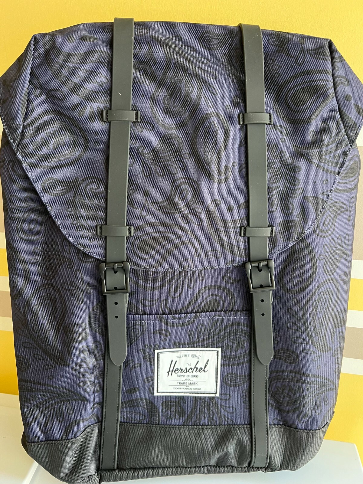 New Herschel Retreat 15" Backpack Paisley Peacoat Purple Black 
