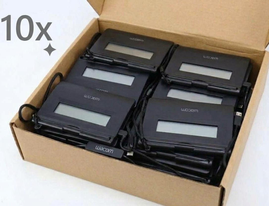 10 Pack - Wacom STU-300 LCD Signature Tablets- W/Pen & Cables