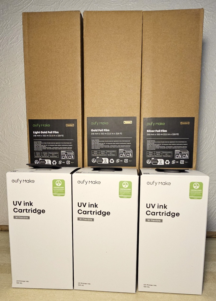 EufyMake E1 Flexible White Ink and Hot Stamping Foil Set BRAND NEW - EXP 03/2027