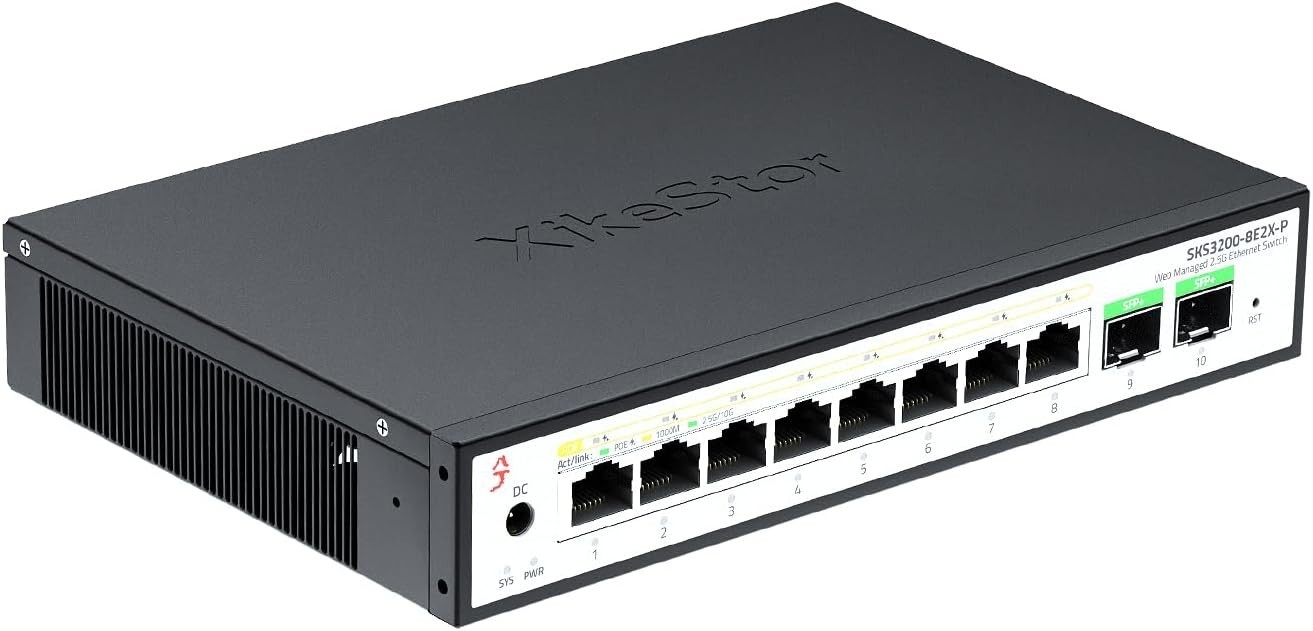 XikeStor 10-Port 2.5Gb Managed PoE Switch SKS3200-8E2X-P