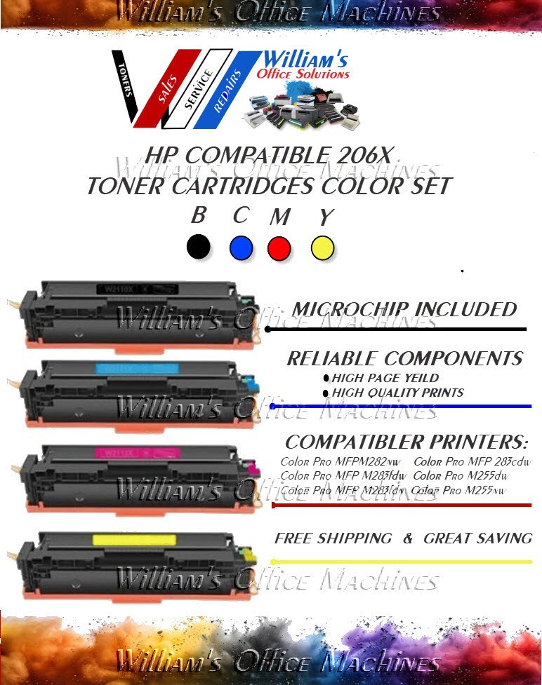 NEW HP Compatible Toner | 206X | COLOR SET | With Chips | 4-Pack