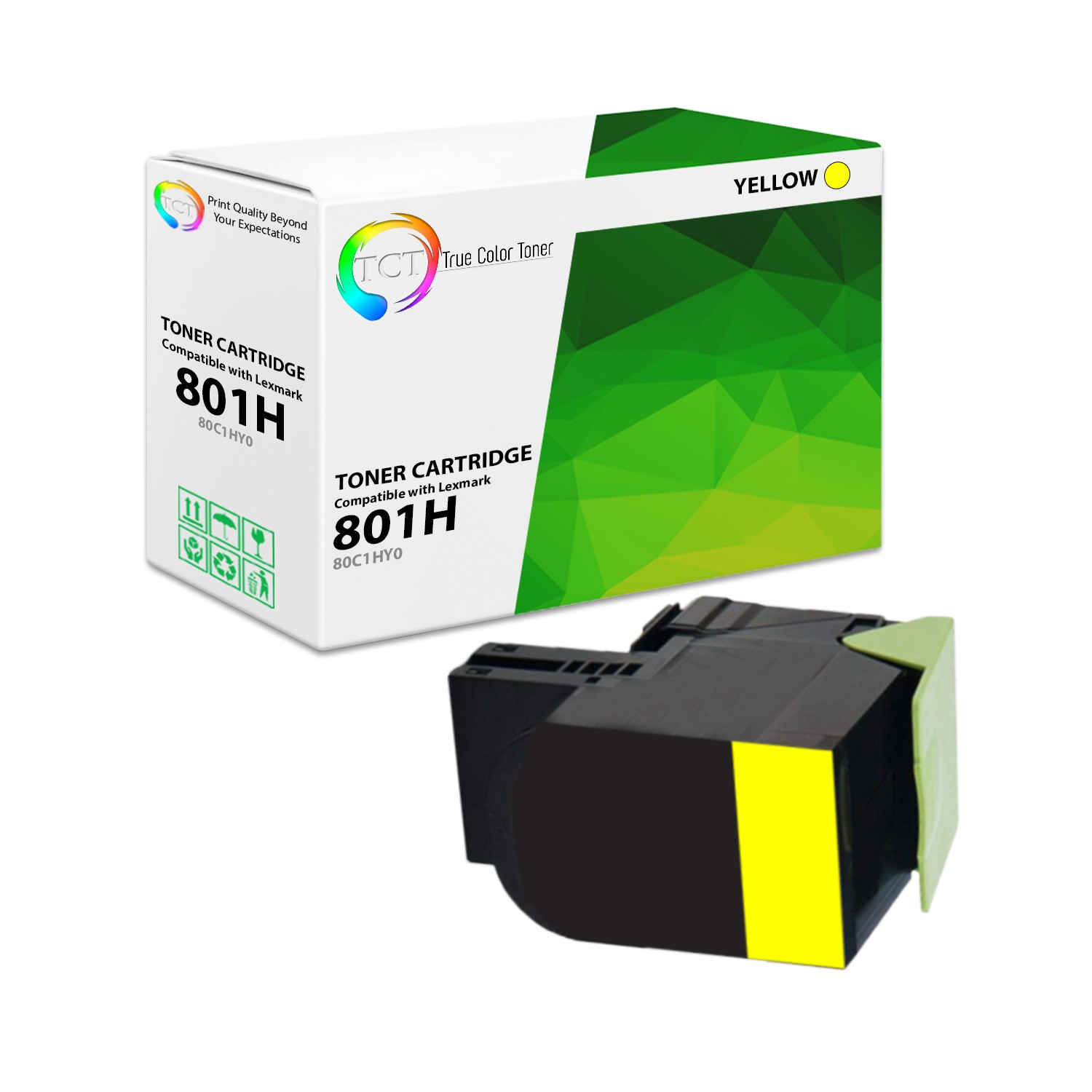 TCT 801H For Lexmark 80C1HY0A CX410de CX410dte CX410e Yellow Premium Compatible