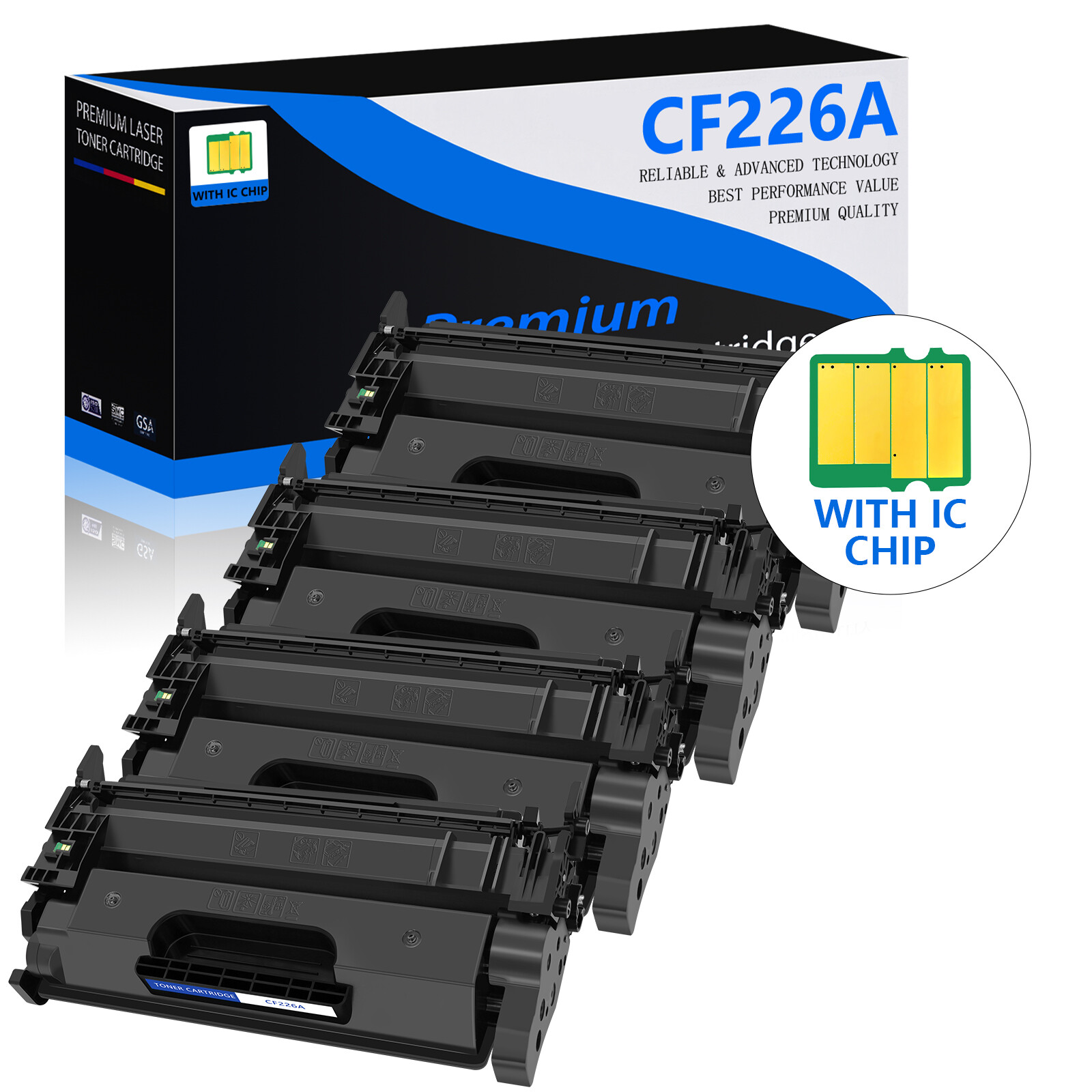 4 Pack CF226A 26A Toner Cartridge for LaserJet Pro M402 MFP M426 M402dw M426dw