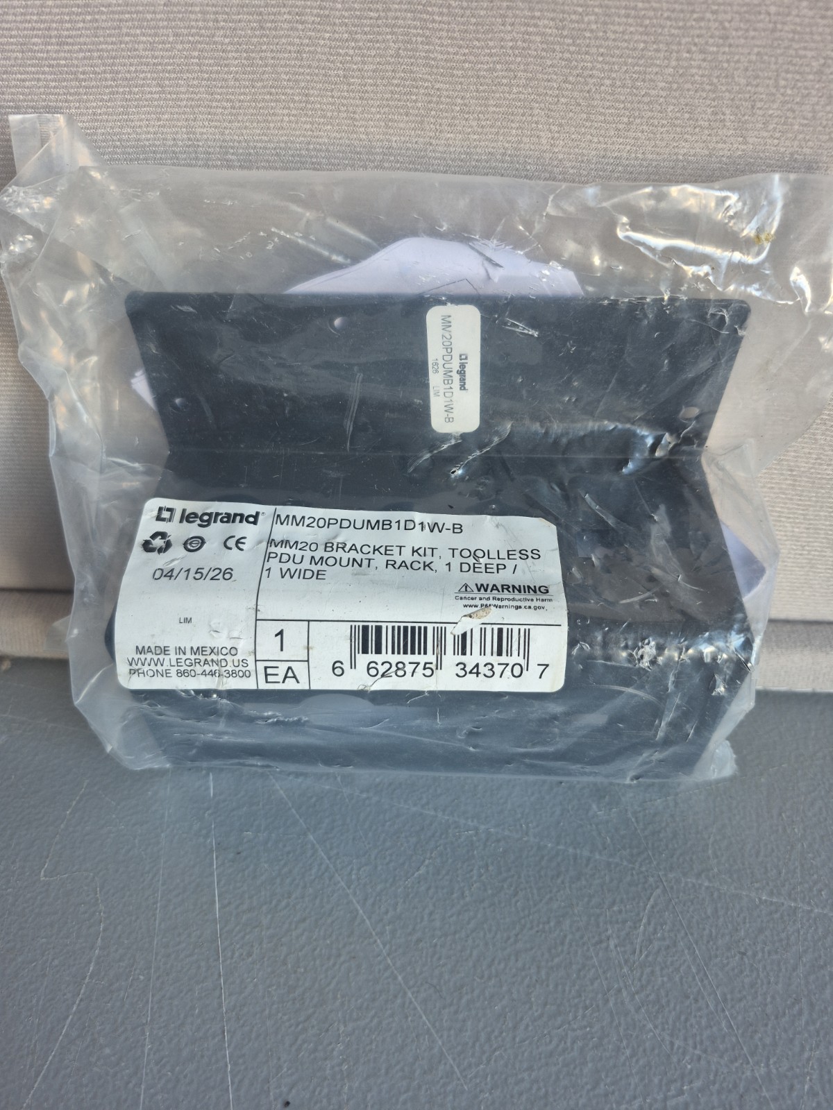 Legrand MM20PDUMB1D1W-B Mighty Mo 20 PDU Mounting Brackets, Rack Mount MM20 KIT