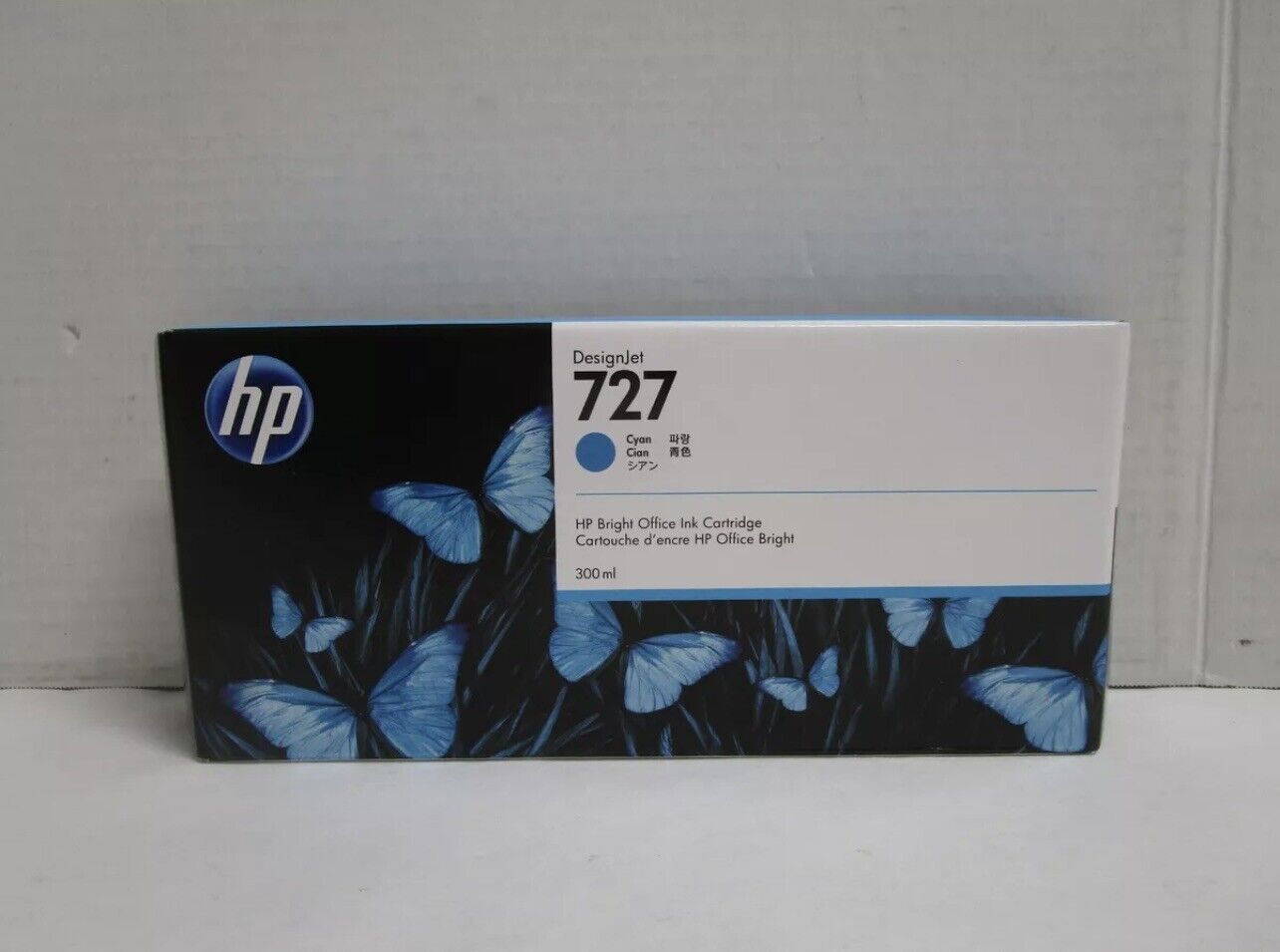 GENUINE HP 727 Cyan Ink Cartridge 300ml F9J76A EXP. 03/2025 NEW SEALED 