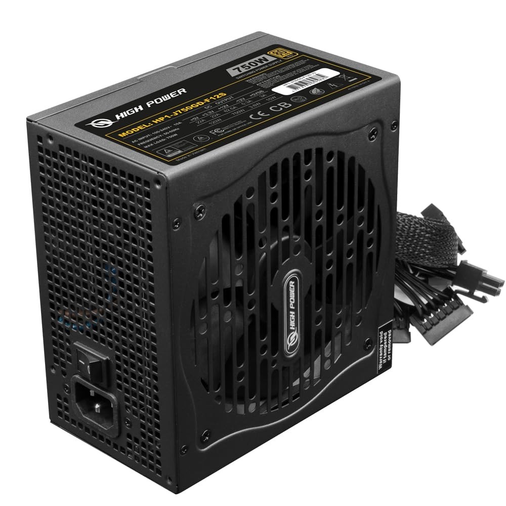 HIGH POWER 750W 80 Plus Gold Certified PC Power Supply ATX 3.1 Compatible & P...