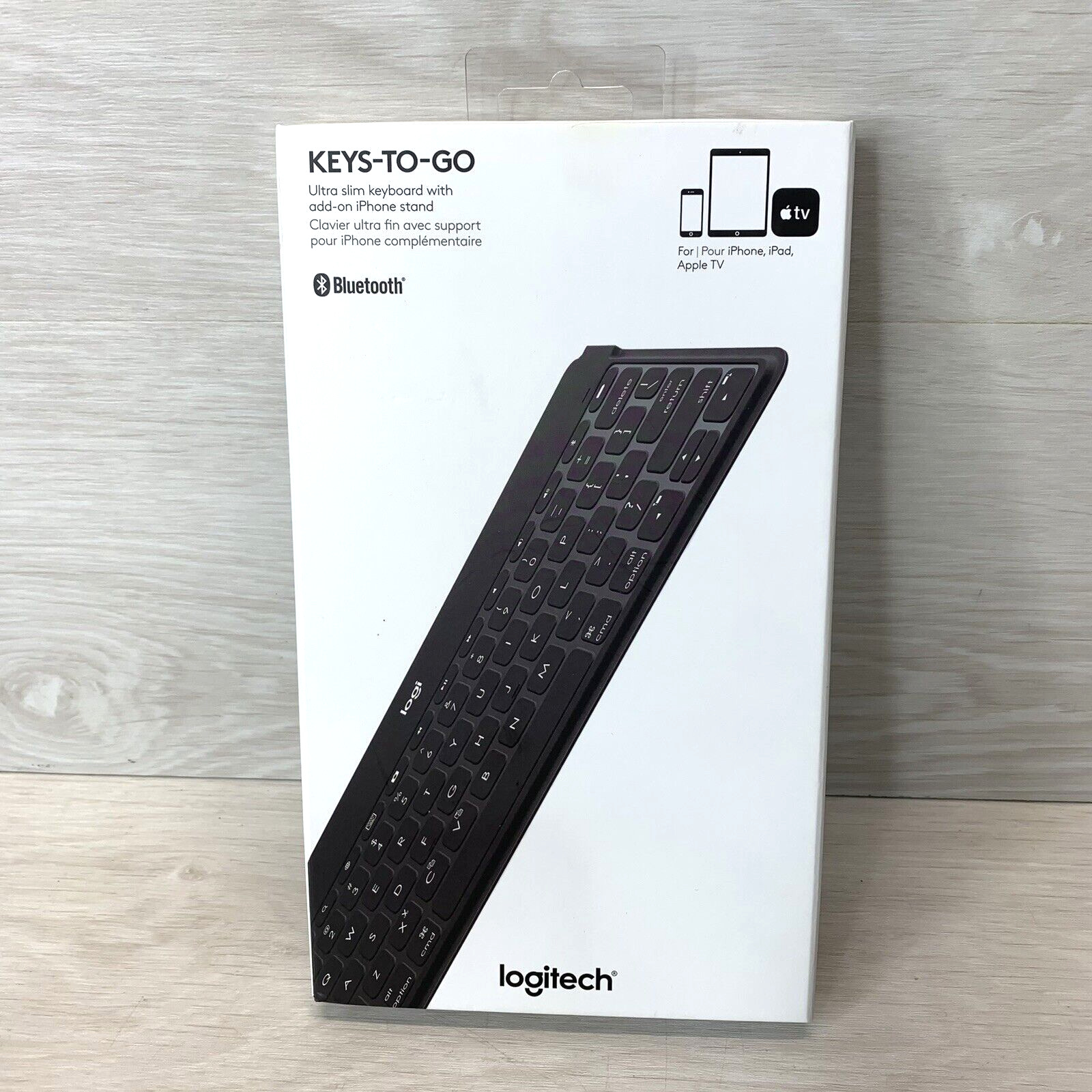 NEW Logitech Keys-to-Go Ultra Slim Wireless Keyboard w/ Stand - Black 920-006701