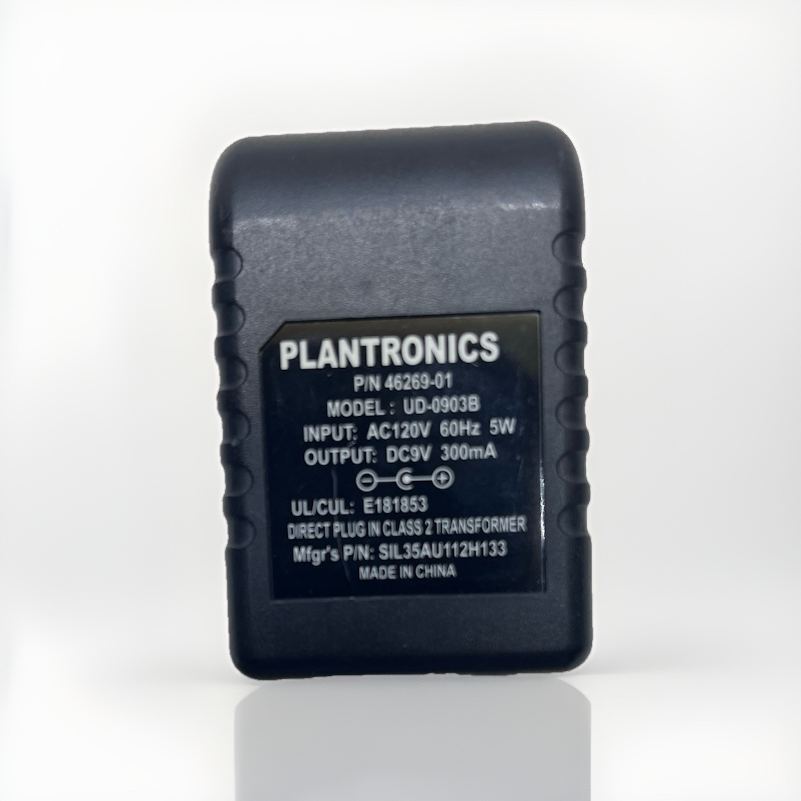 Plantronics Charger Adapter Power Supply 9V  300mA Model UD-0903B. Tested