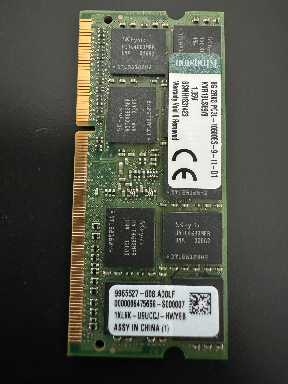 KVR13LSE9/8 Kingston 8GB 2Rx8 Memory