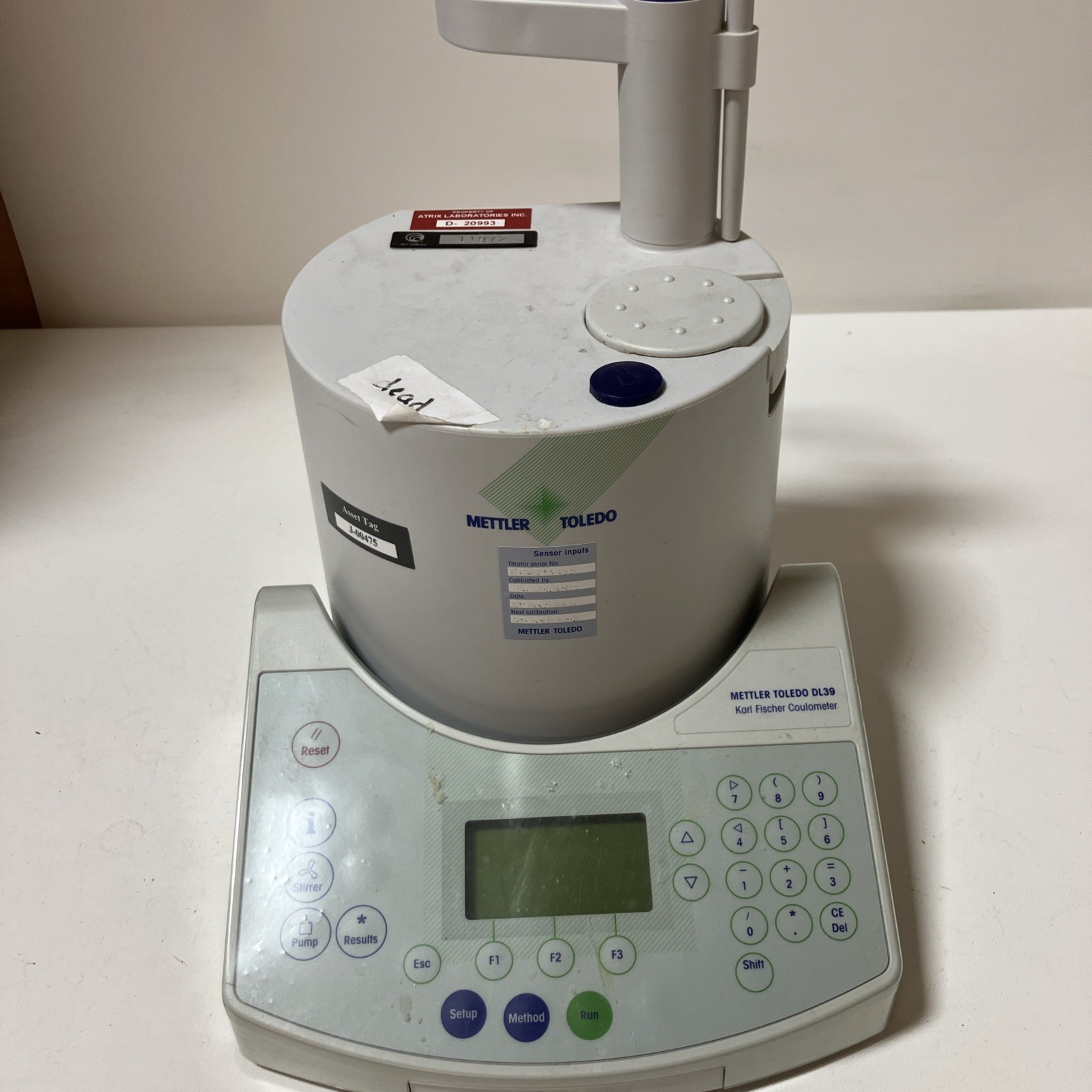 Mettler Toledo DL38 Volumetric KF Karl Fischer Titrator - For Parts / Repair