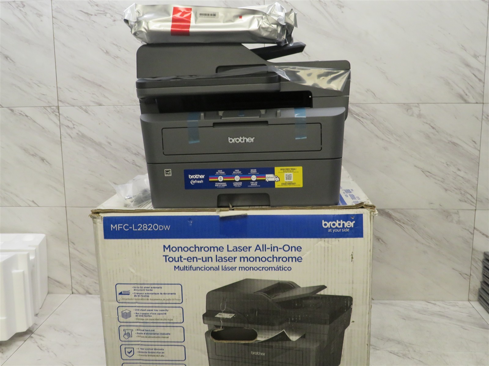 Brother MFC-L2820DW Wireless Monochrome Laser All-in-One Printer Open Box