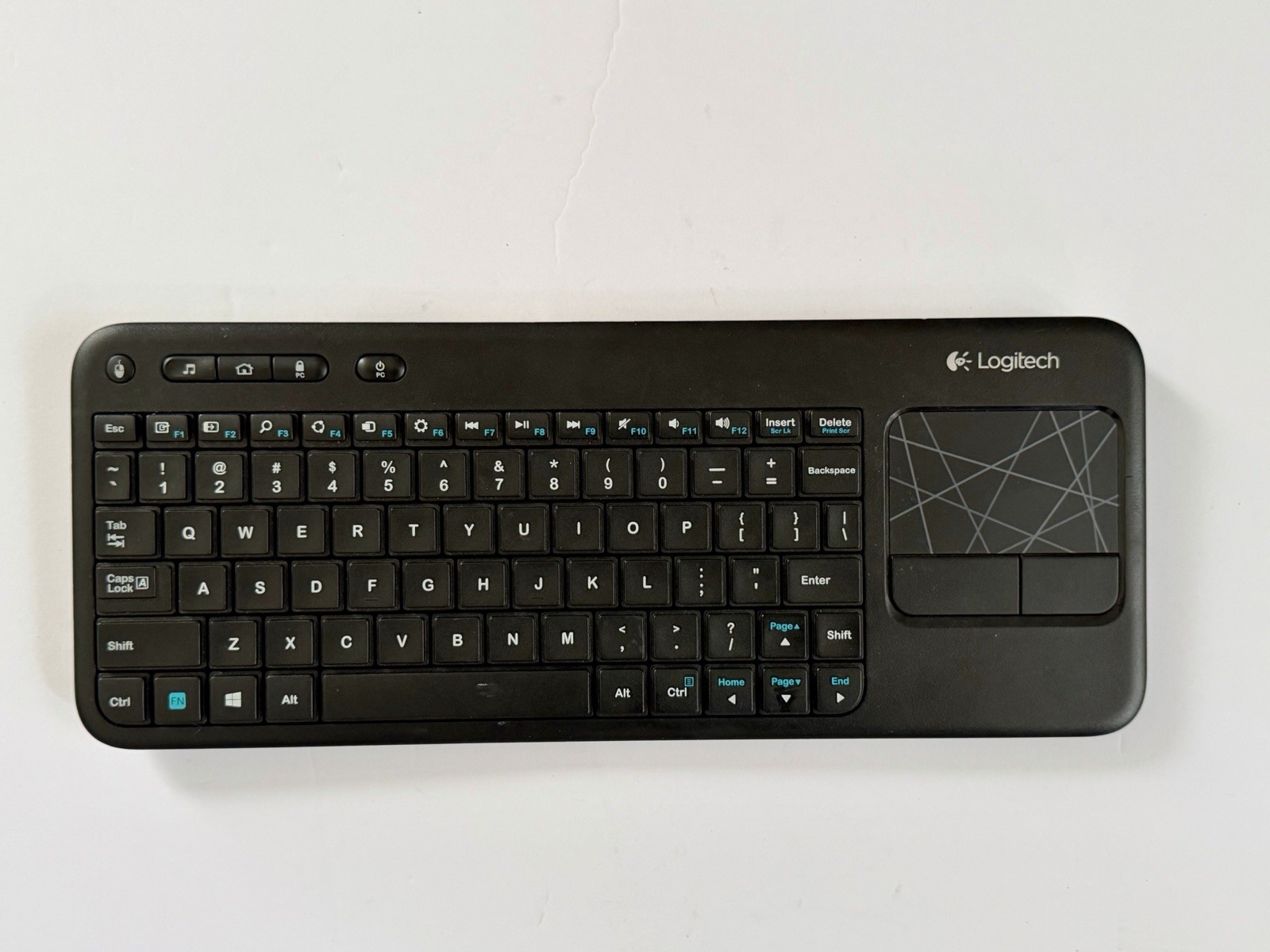 Logitech K400r Wireless Touch Keyboard w/ USB Receiver Tested Works Great