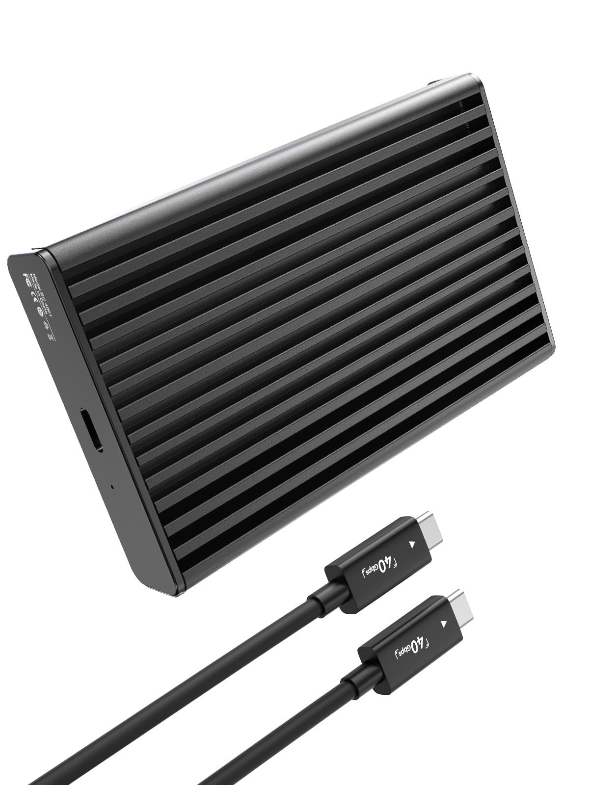 ANYOYO NVMe M.2 SSD Enclosure, 40Gbps Enclosure Up to 8TB SSD, Black