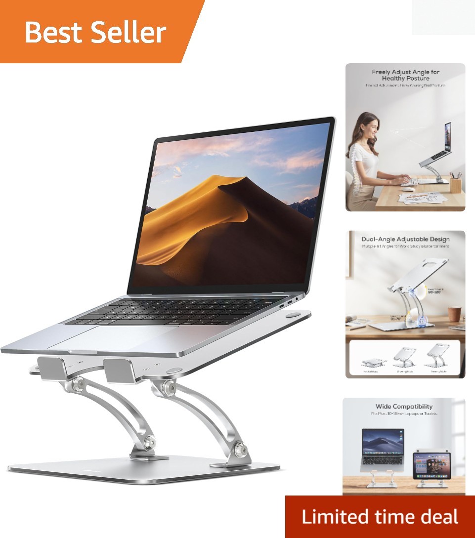 Compact Ergonomic Laptop Holder - Advanced Cooling for Enhanced Performance